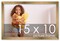 15x10 Gold Bronze Wood Picture Frame - UV Acrylic, Foam Board Backing, Hanging Hardware